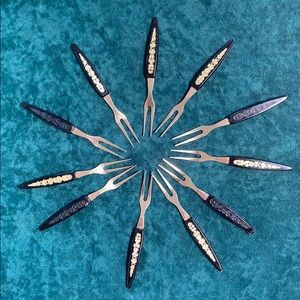 Mid Century Japanese Appetizer Forks -11